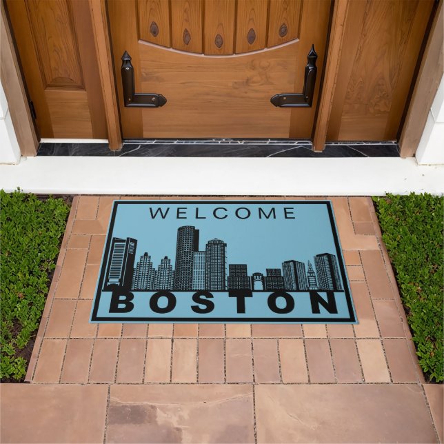 Boston Skyline Silhouette  Doormat (Outdoor)