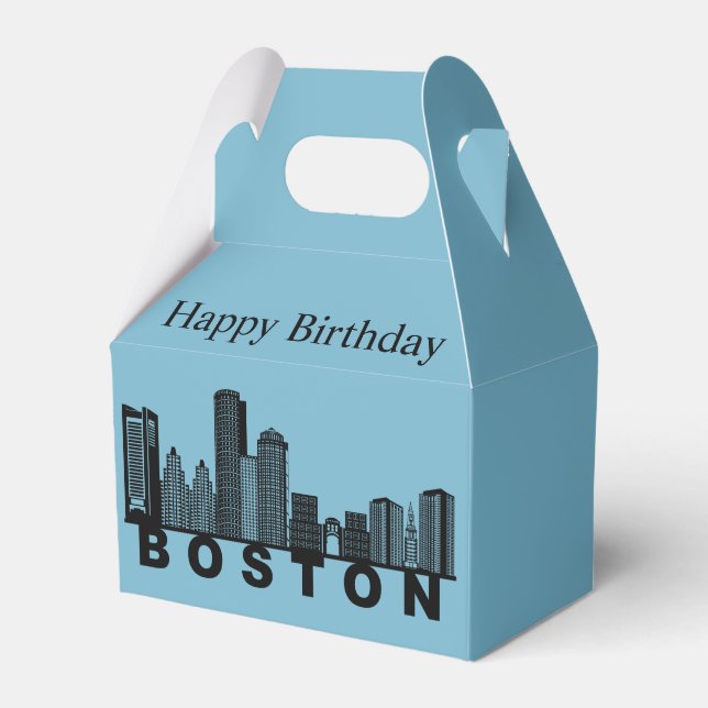 Boston Skyline Silhouette  Favor Boxes (Front Side)
