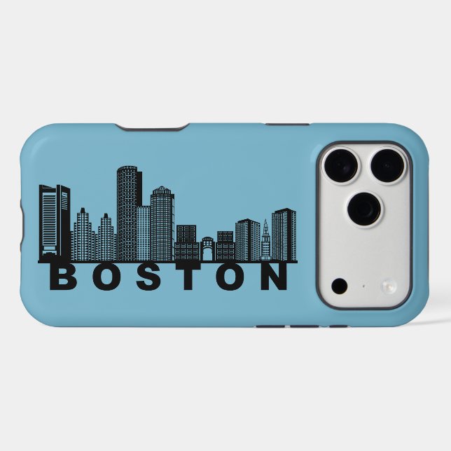 Boston Skyline Silhouette  iPhone Case (Back Horizontal)