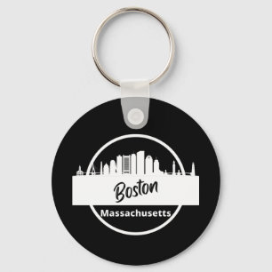Boston Skyline Silhouette Keychain