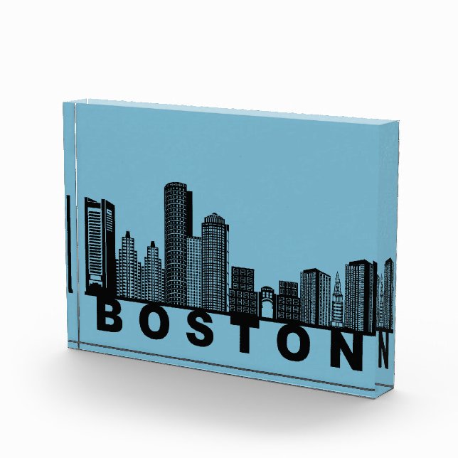 Boston Skyline Silhouette  Photo Block (Right)