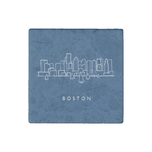 Boston Skyline Stone Magnet