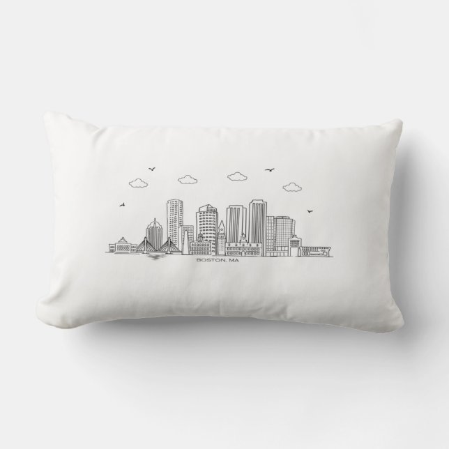 Boston skyline throw pillow (Front)