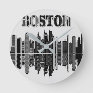 Boston Skyline Wall Clock