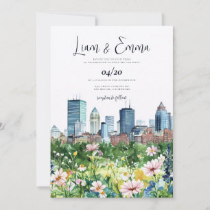 BOSTON Skyline Wedding Invitation