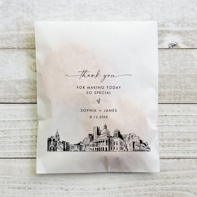 Boston Skyline Wedding Thank You Favor Bags (Creator Uploaded)