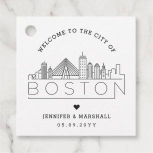 Boston Skyline Wedding Welcome Favor Favor Tags