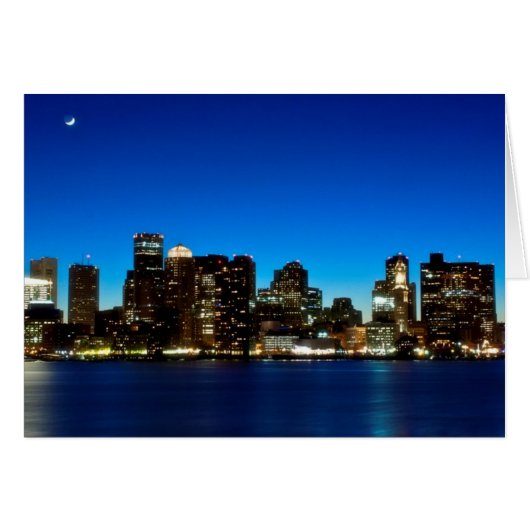 Boston skyline with moon cards (Front Horizontal)
