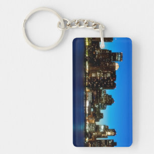 Boston skyline with moon keychain