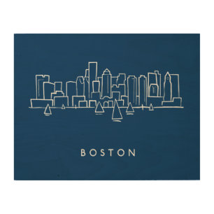 Boston Skyline Wood Wall Art