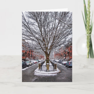 Boston south end winter greeting card