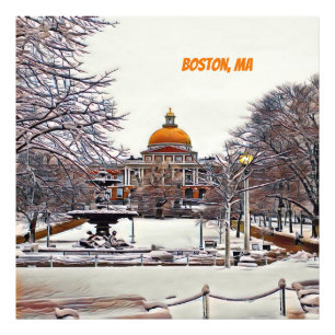 Boston State House in Winter Photo Print