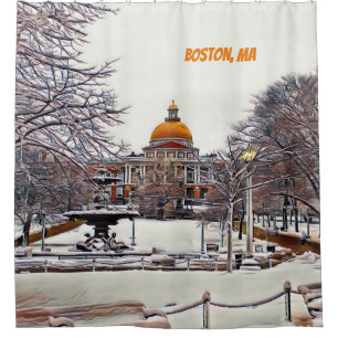 Boston State House in Winter Shower Curtain