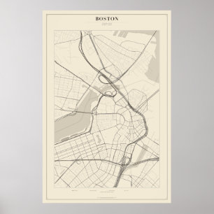 Boston Street Map Poster