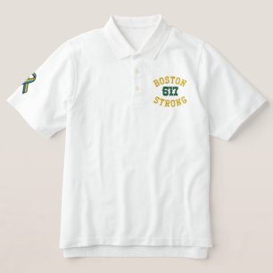 Boston Strong 617 Embroidered Polo Shirt