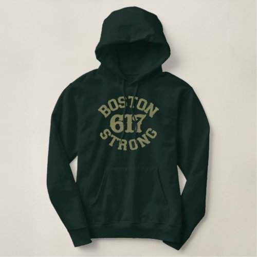 Boston Strong 617 Embroidery Embroidered Hoodie