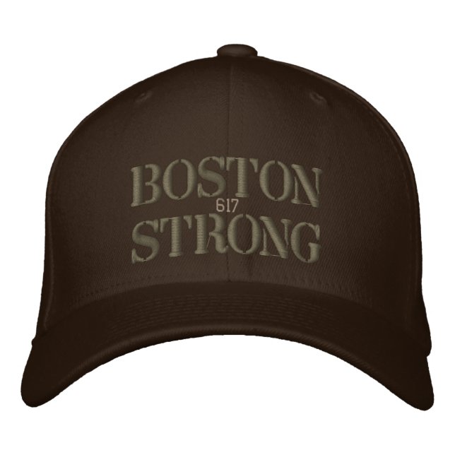 Boston Strong 617 Ribbon Edition Embroidered Baseball Cap (Front)