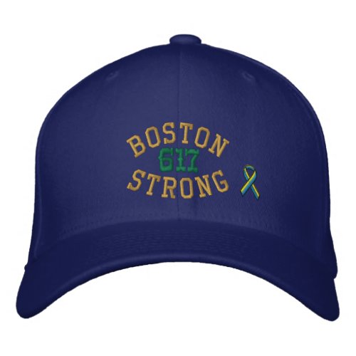 Boston Strong 617 Ribbon Edition Embroidered Baseball Hat