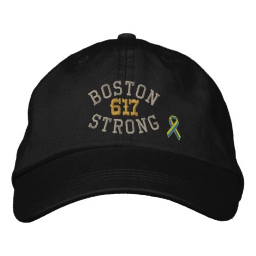Boston Strong 617 Ribbon Edition Embroidered Baseball Hat