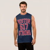 Boston STRONG 617 Typography Sleeveless Shirt (Front Full)