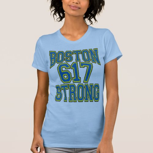 Boston STRONG 617 Typography T_Shirt