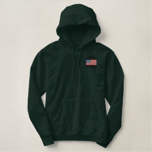 Boston Strong American Flag Embroidery Embroidered Hoodie