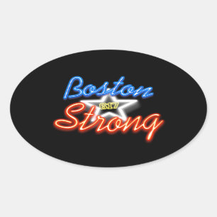 Boston Strong and Glowing Oval Sticker