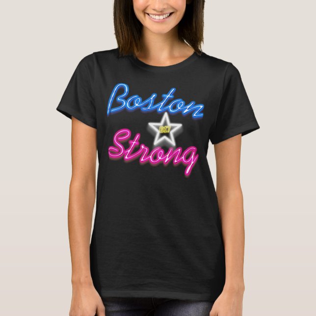 Boston Strong and Glowing T-Shirt (Front)