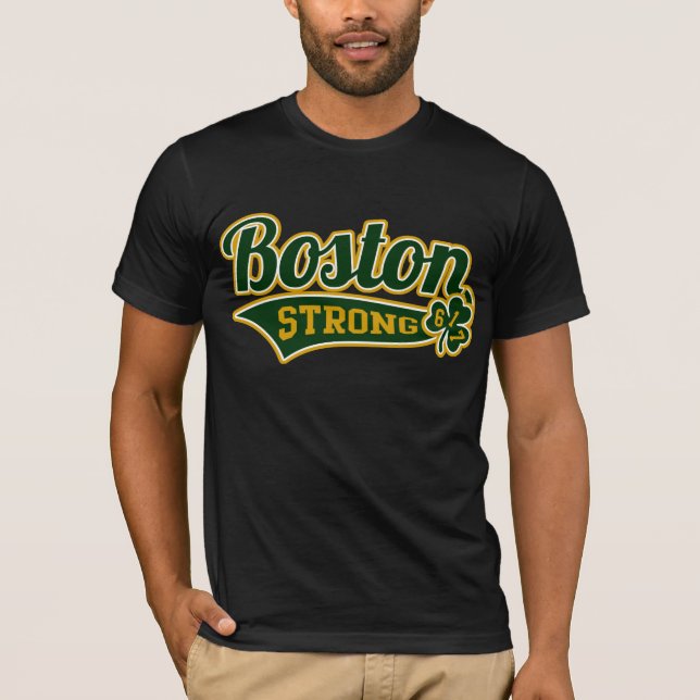 Boston Strong Ballpark Shamrock College T-Shirt (Front)