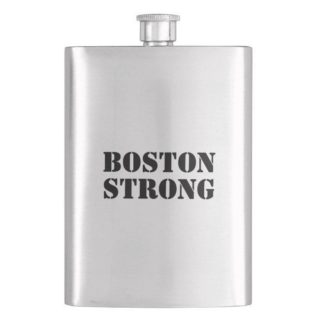 "Boston Strong" black stainless Flask (Front)
