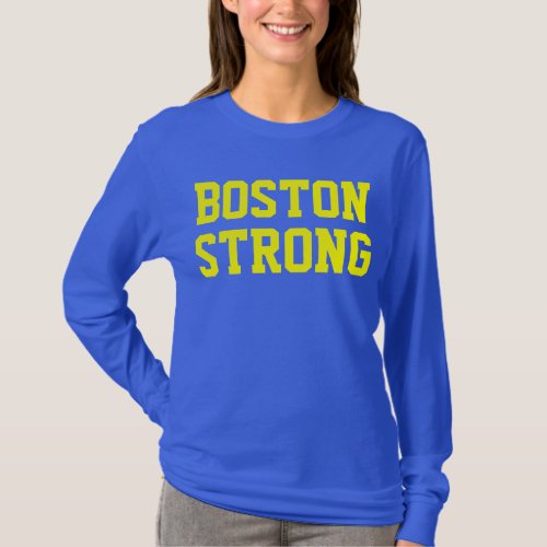 Boston strong blue yellow T_Shirt