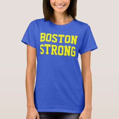 Boston strong blue yellow T_Shirt