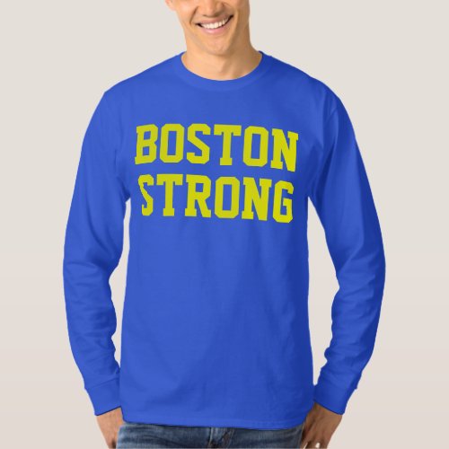 Boston strong blue yellow T_Shirt