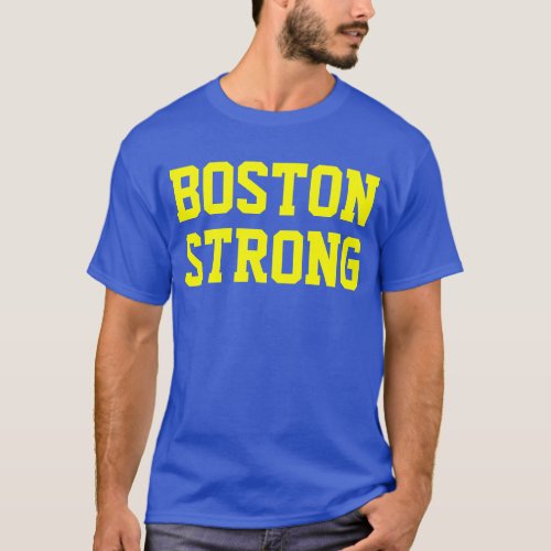 Boston strong blue yellow T_Shirt