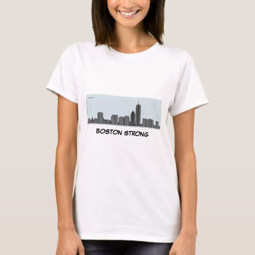 Boston Strong - Boston Skyline as bar chart - geek T-Shirt