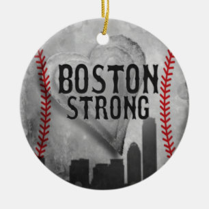 Boston Strong by Vetro Jewelry & Designs Ceramic Ornament