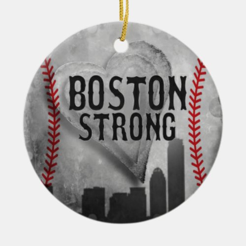 Boston Strong by Vetro Jewelry  Designs Ceramic Ornament