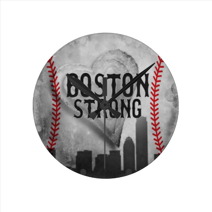 Boston Strong by Vetro Jewelry & Designs Wall Clocks