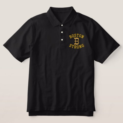 Boston Strong Embroidered Polo Shirt