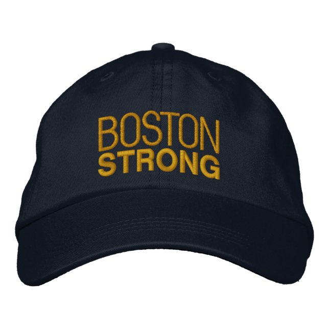 Boston Strong Embroidery Embroidered Baseball Cap (Front)
