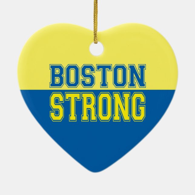 Boston Strong Graphic Style Ceramic Ornament (Back)