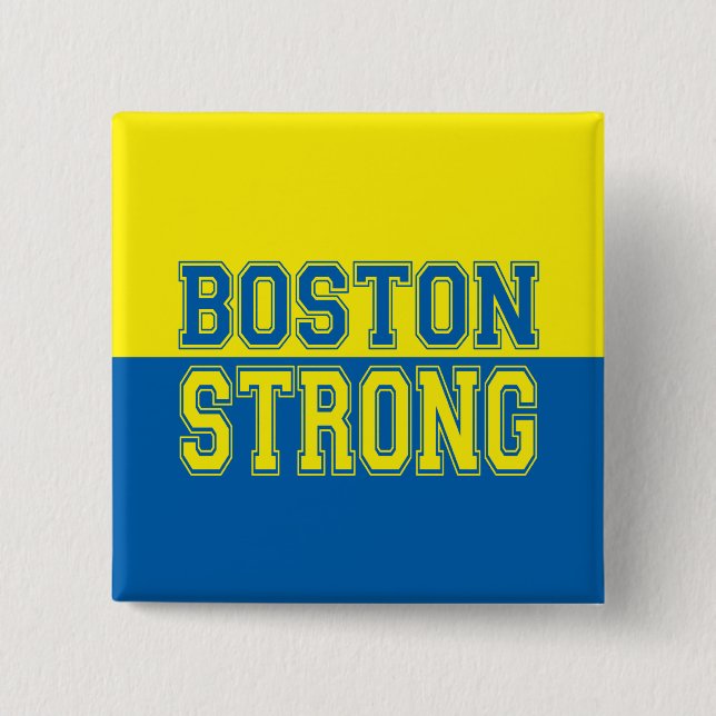 Boston Strong Graphic Style Pinback Button (Front)