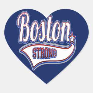 Boston Strong Hockey Curling Heart Sticker