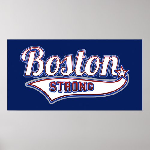 Boston Strong Hockey Style Poster
