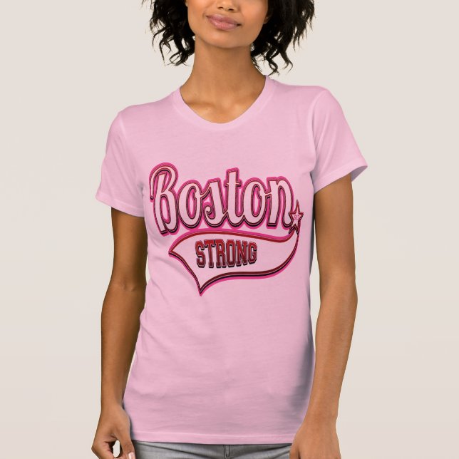 Boston Strong in Pink T-Shirt (Front)