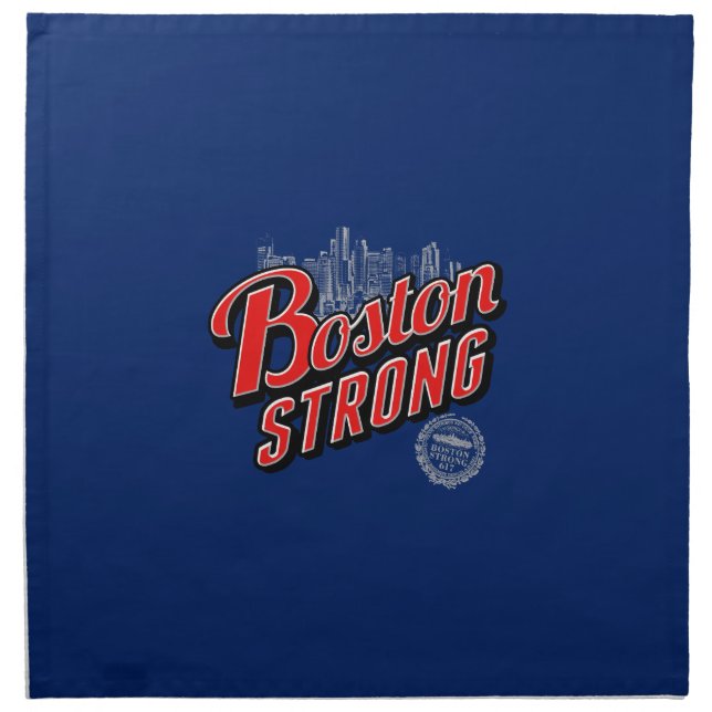 Boston Strong in red and blue decor Napkin (Front)