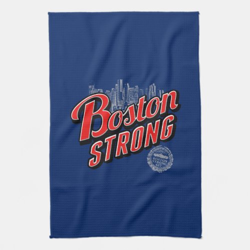 Boston Strong in red and blue decor Towel