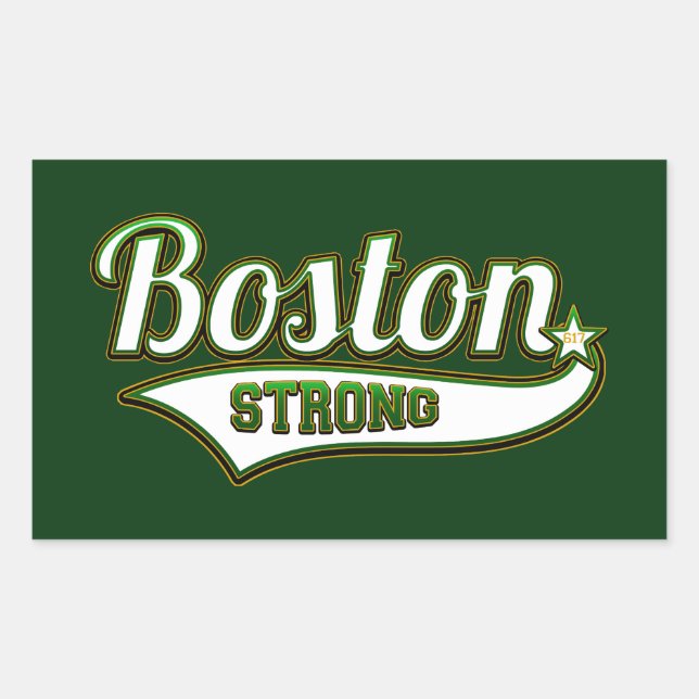 Boston Strong Irish GREEN Rectangular Sticker (Front)