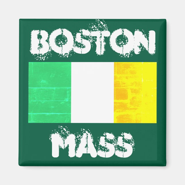 Boston Strong Irish Pride – Irish Flag Boston MA Magnet (Front)