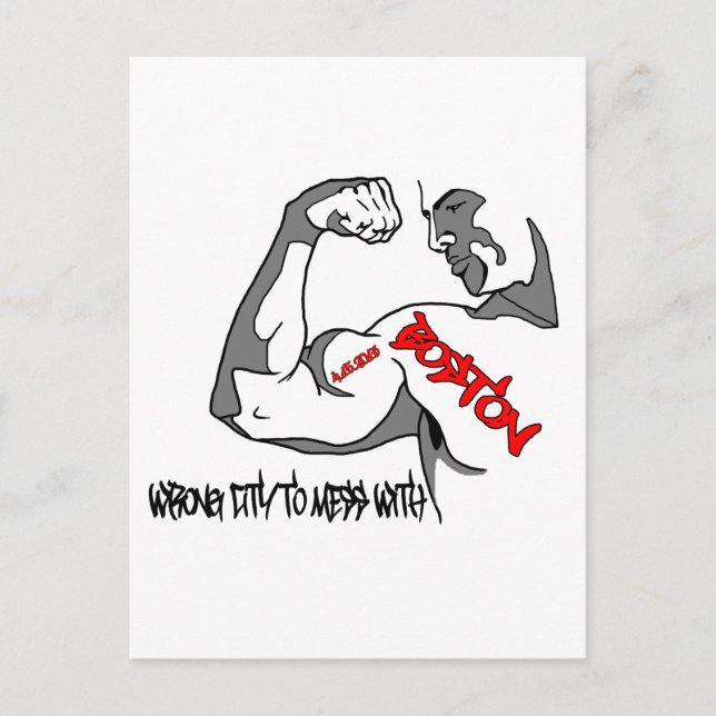 Boston Strong Muscle Postcard (Front)